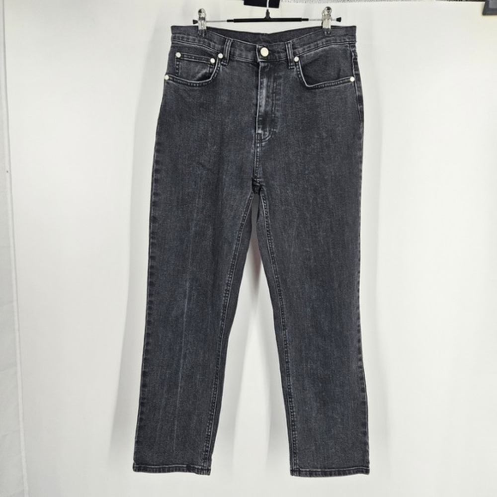 Alexander‎ McQueen Genesis y2k Jeans Black Denim Stretch High Waist Cropped 28